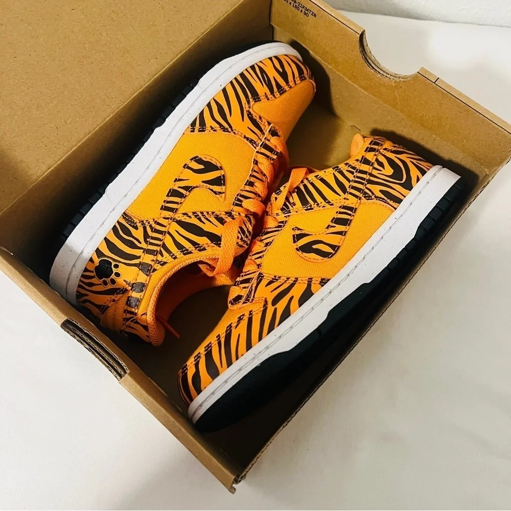 Nike Dunk Low Next Nature PS 1Y Kumquat Tiger Stripes DZ5633-800 EUC In Box
